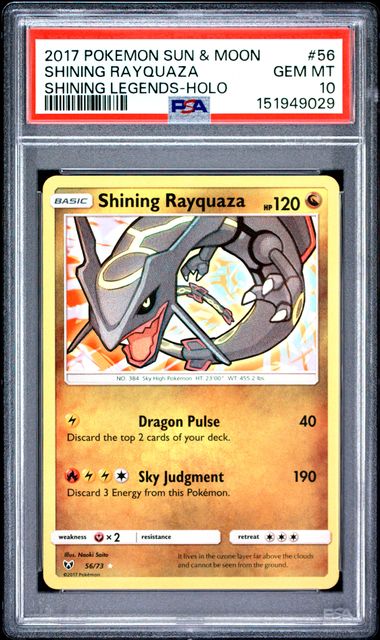 PSA 10 Shining Rayquaza Shining Legends 56/73
