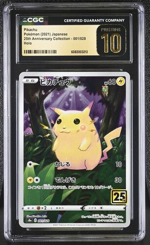 CGC Pristine 10 Pikachu Japanese 25th Anniversary 001/028