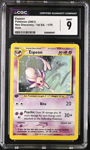 CGC 9 Espeon 1st Edition Neo Discovery 1/75
