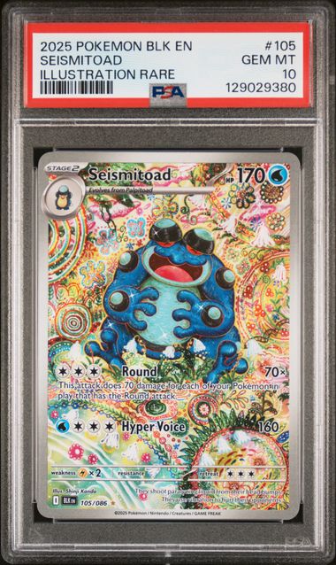 PSA 10 Seismitoad Black Bolt 105/086