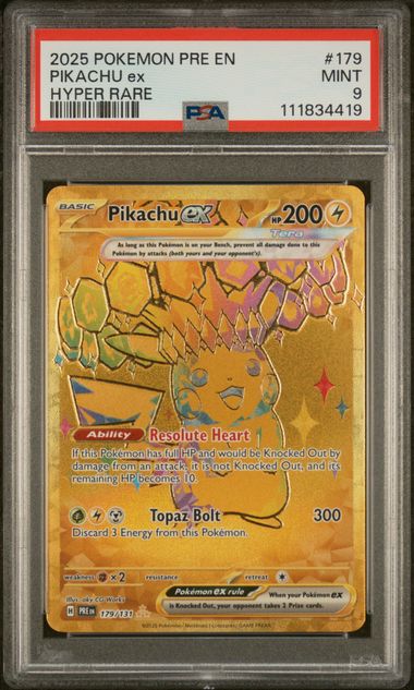 PSA 9 Pikachu ex Prismatic Evolutions 179/131