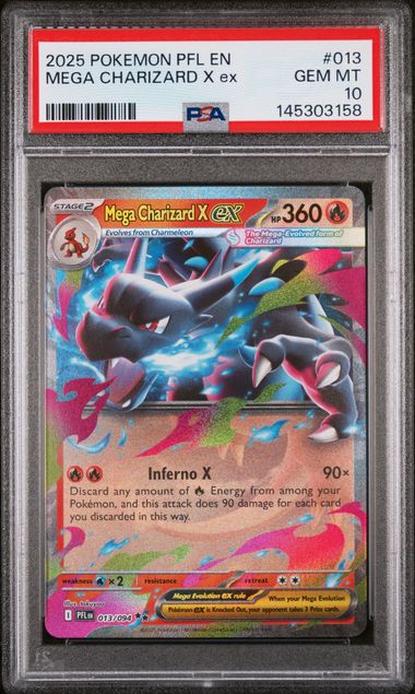 PSA 10 Mega Charizard X ex Phantasmal Flames 013/094