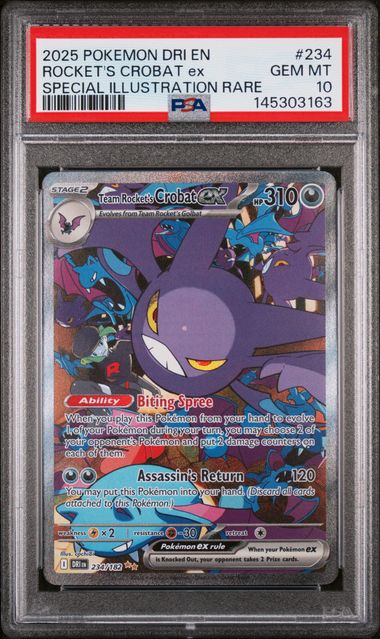 PSA 10 Team Rocket's Crobat ex Destined Rivals 234/182