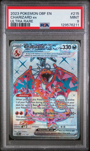 PSA 9 Charizard ex Obsidian Flames 215/197