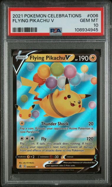 PSA 10 Flying Pikachu V Celebrations 006/025