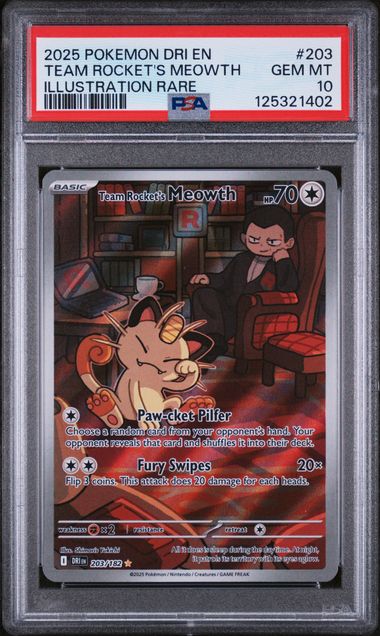 PSA 10 Team Rocket's Meowth Destined Rivals 203/182