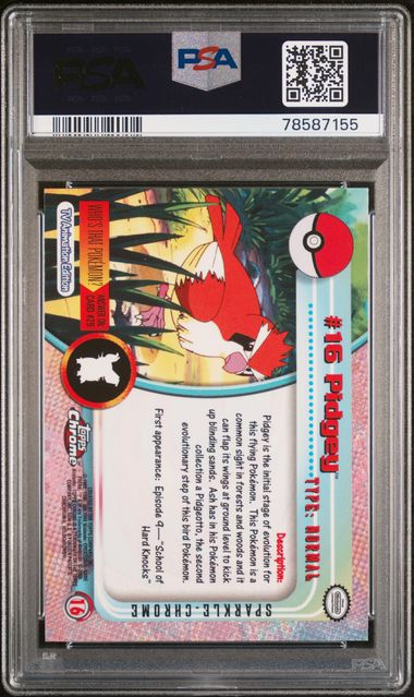PSA 9 Pidgey Topps Chrome Sparkle 16