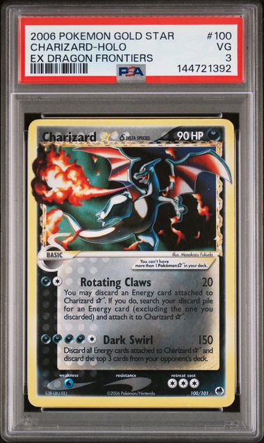 PSA 3 Charizard Gold Star ex Dragon Frontiers 100/101