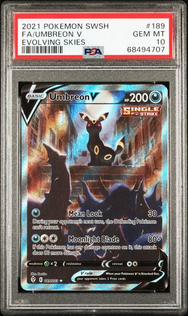 PSA 10 Umbreon V Evolving Skies 189/203
