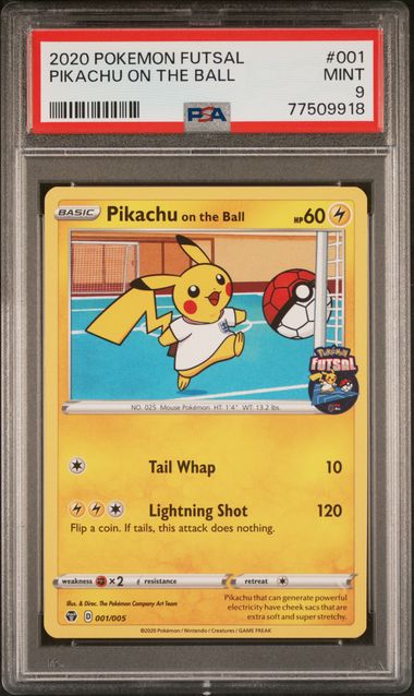 PSA 9 Pikachu on the Ball Futsal 001/005