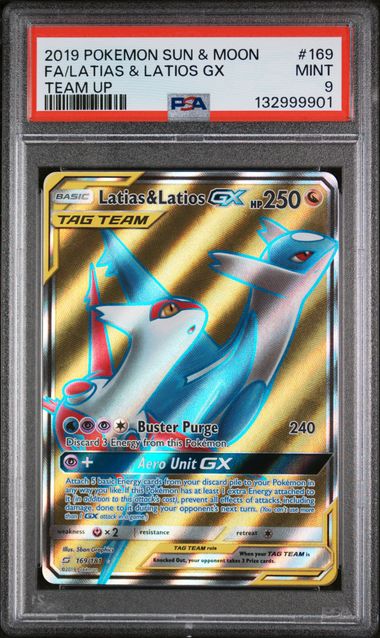 PSA 9 Latias & Latios GX Team Up 169/181