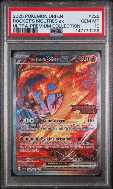PSA 10 Team Rocket's Moltres ex Destined Rivals UPC 229/182