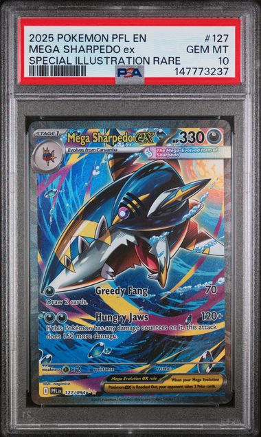 PSA 10 Mega Sharpedo ex Phantasmal Flames 127/094