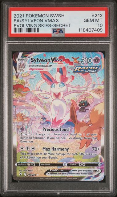 PSA 10 Sylveon VMAX Evolving Skies 212/203
