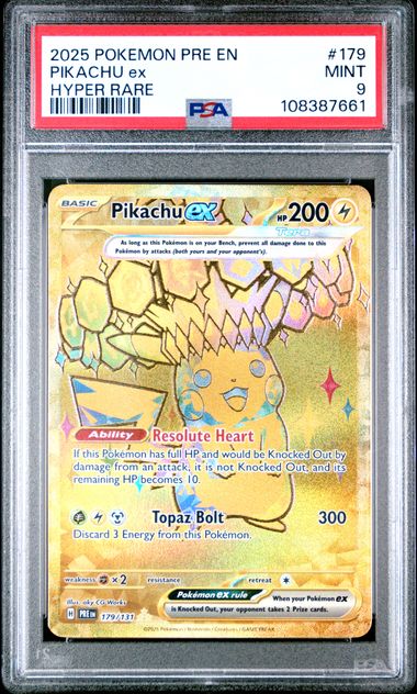PSA 9 Pikachu ex Prismatic Evolution 179/131