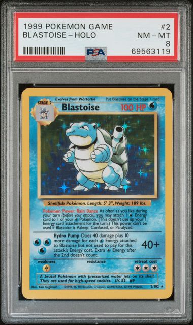 PSA 8 Blastoise Base Set 2/102