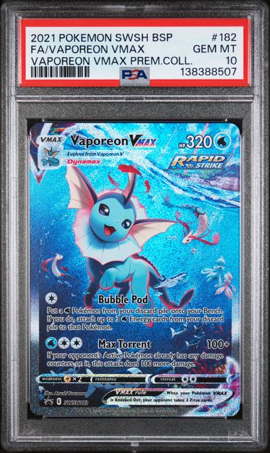 PSA 10 Vaporeon VMAX Black Star Promo SWSH182