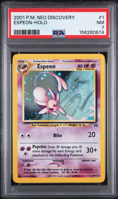 PSA 7 Espeon Neo Discovery 1/75