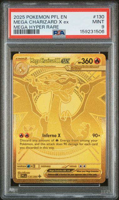 PSA 9 Mega Charizard X ex Phantasmal Flames 130/094