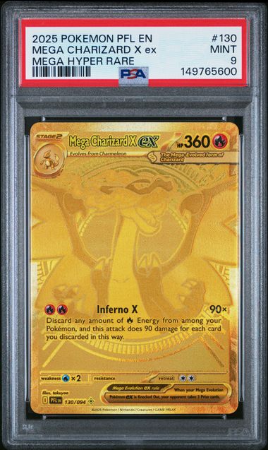 PSA 9 Mega Charizard X ex Phantasmal Flames 130/094