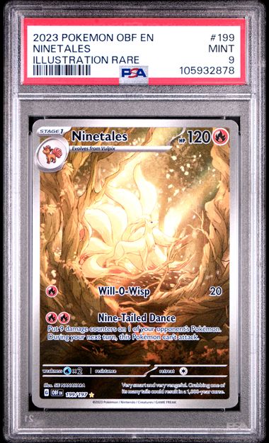 PSA 9 Ninetales Obsidian Flames 199/197