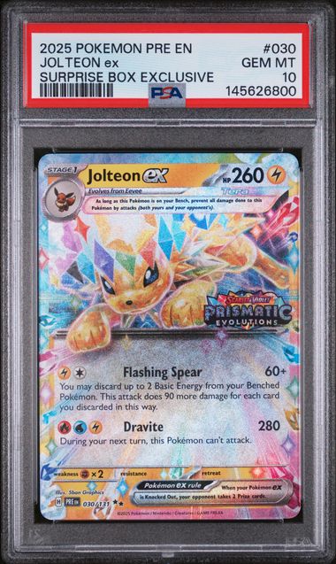 PSA 10 Jolteon ex Stamped Prismatic Evolutions 030/131