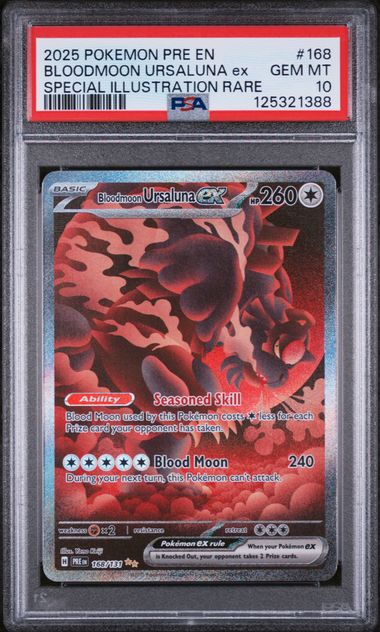 PSA 10 Bloodmoon Ursaluna ex Prismatic Evolutions 168/131