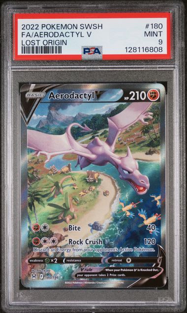 PSA 9 Aerodactyl V Lost Origin 180/196