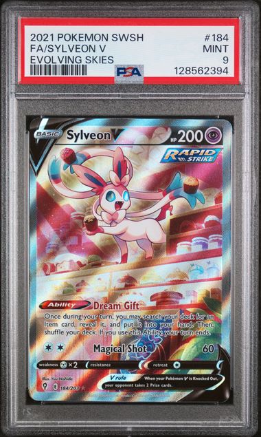 PSA 9 Sylveon V Evolving Skies 184/203