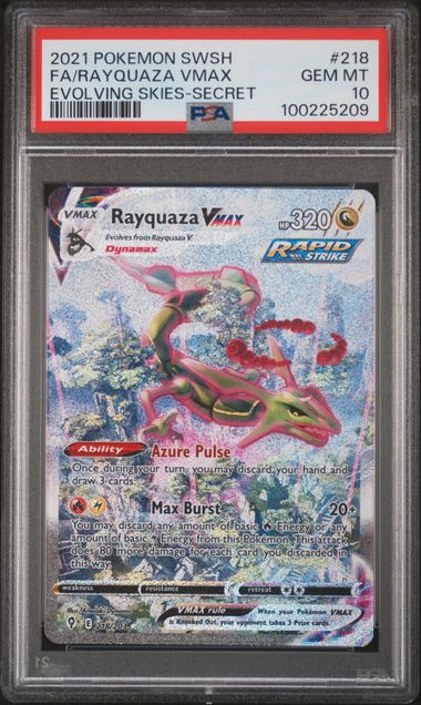 PSA 10 Rayquaza VMAX Evolving Skies 218/203