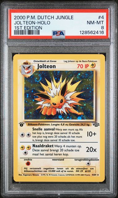 PSA 8 Jolteon 1st Edition Dutch Jungle 4/64