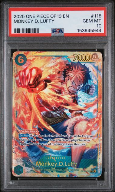 PSA 10 Monkey D. Luffy OP13 118