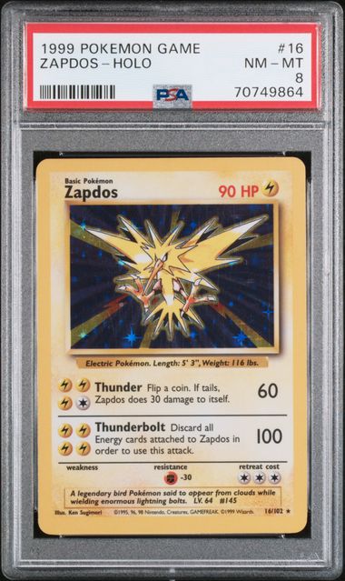 PSA 8 Zapdos Base Set 16/102