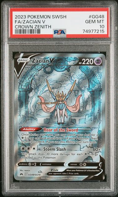 PSA 10 Zacian V Crown Zenith GG48/GG70