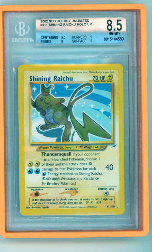 BGS 8.5 Shining Raichu Neo Destiny 111/105