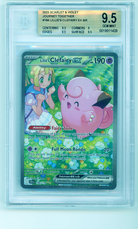 BGS 9.5 Lillie's Clefairy ex Journey Together 184/159