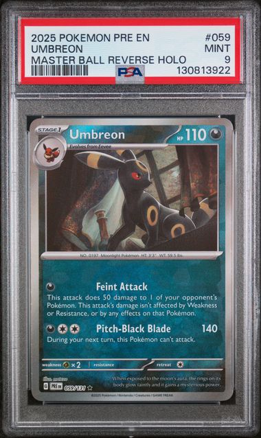 PSA 9 umbreon Masterball Prismatic Evolutions 059/131