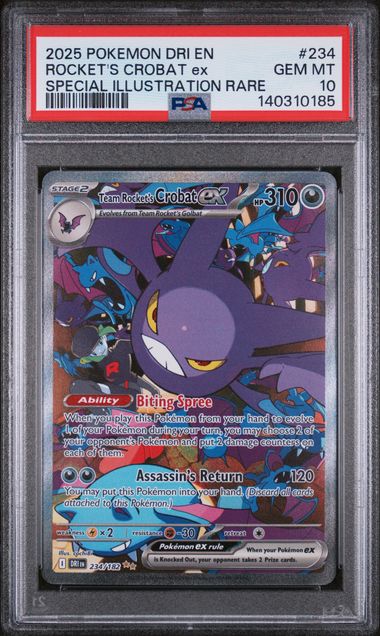 PSA 10 Team Rocket's Crobat ex Destined Rivals 234/182