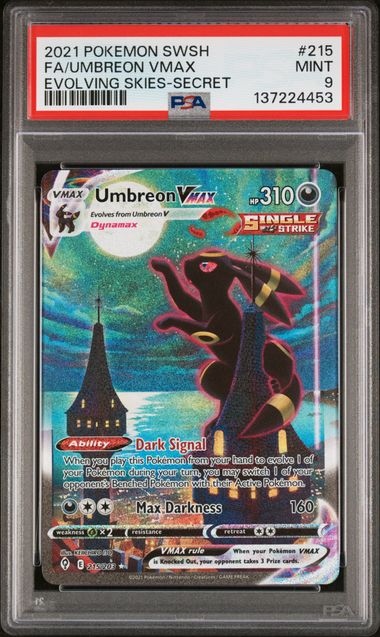 PSA 9 Umbreon VMAX Evolving Skies 215/203
