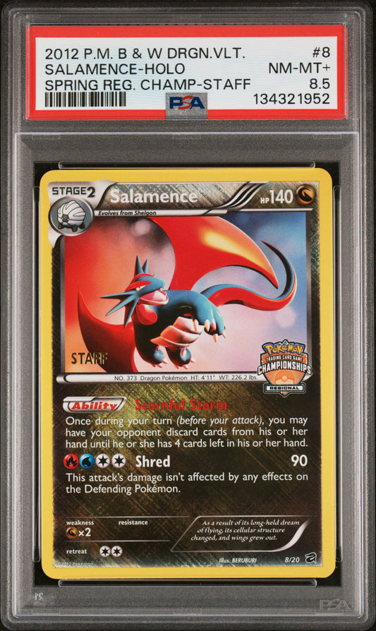 PSA 8.5 Salamence Spring Regional Championship Staff