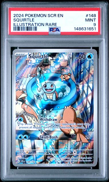 PSA 9 Squirtle Stellar Crown 148/142