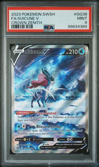 PSA 9 Suicune V Crown Zenith GG38/GG70