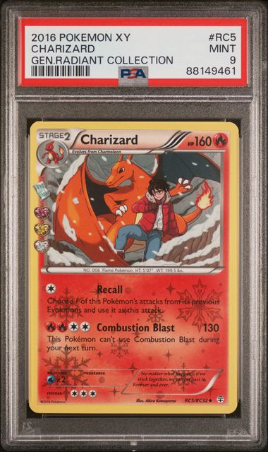 PSA 9 Charizard Radiant Collection RC5/RC32