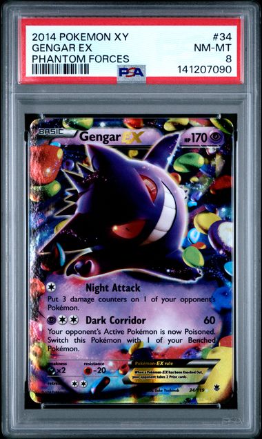 PSA 8 Gengar ex Phantom Forces 34/119
