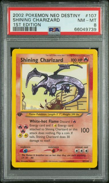 PSA 8 Shining Charizard 1st Edition Neo Destiny 107/105