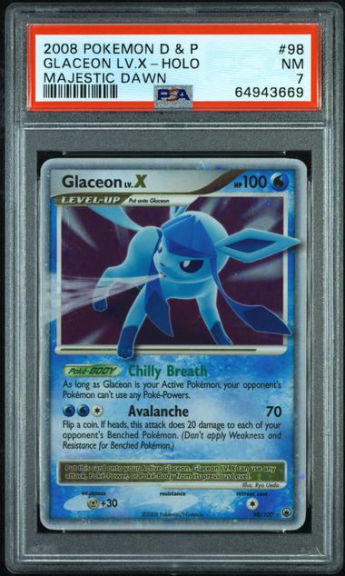 PSA 7 Glaceon Lv. X Majestic Dawn 98/100