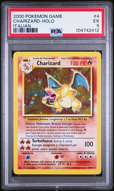PSA 5 Charizard Italian Base Set 4/102