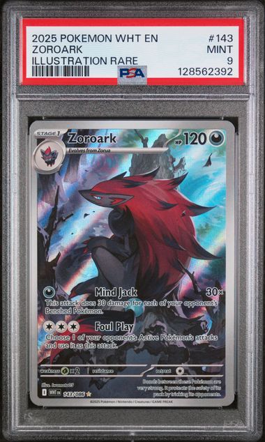 PSA 9 Zoroark White Flare 143/086