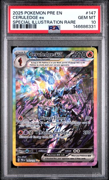PSA 10 Ceruledge ex Prismatic Evolutions 147/131