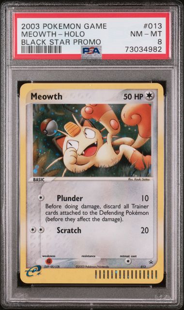 PSA 8 Meowth Black Star Promo 013